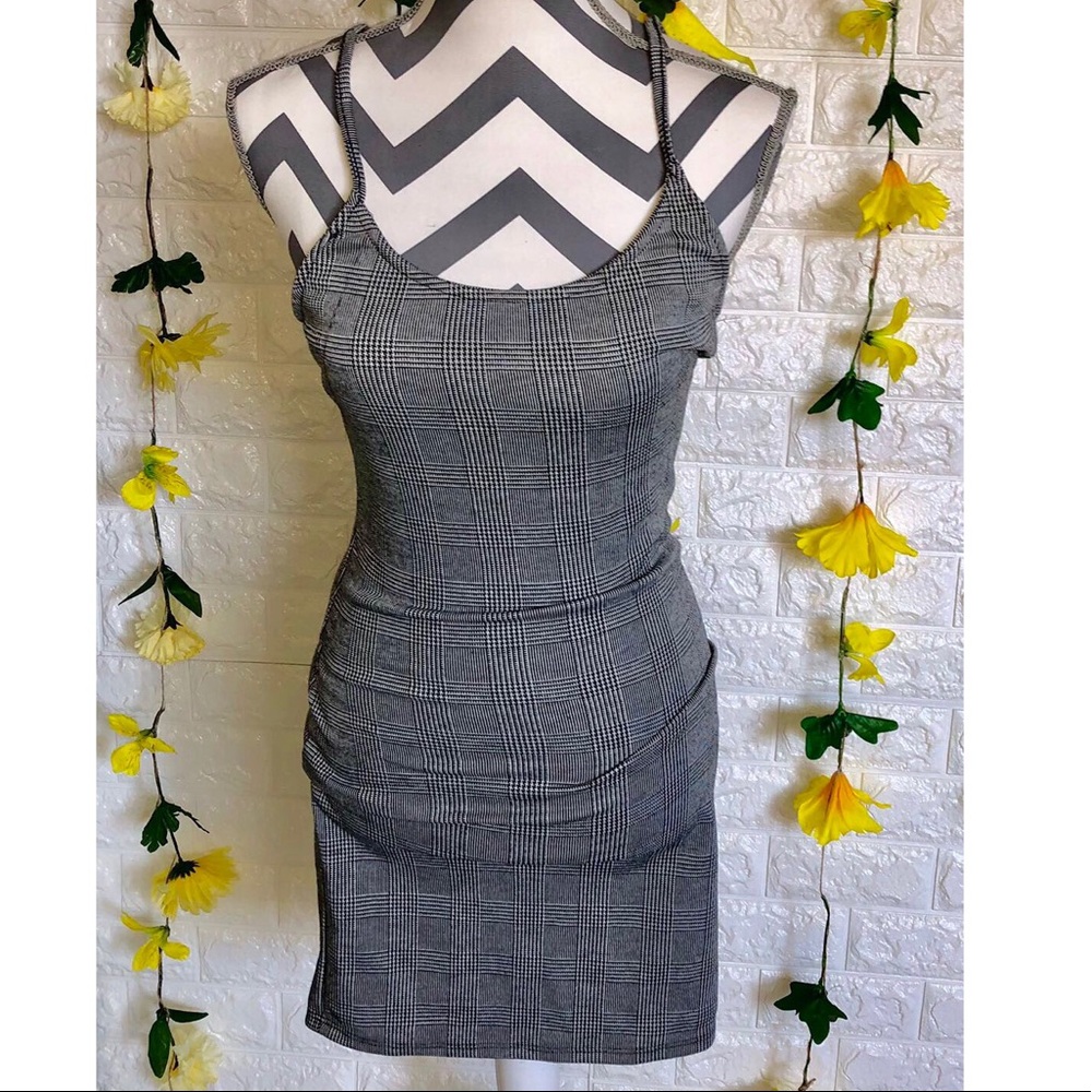 Plaid bodycon Mini dress